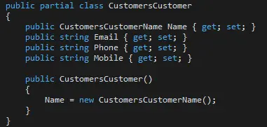 The properties with the Automatic getters and setters