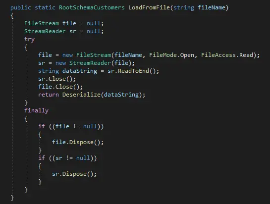 Shows the LoadFromFile function