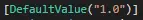 Image showing a default value restriction in the generated code