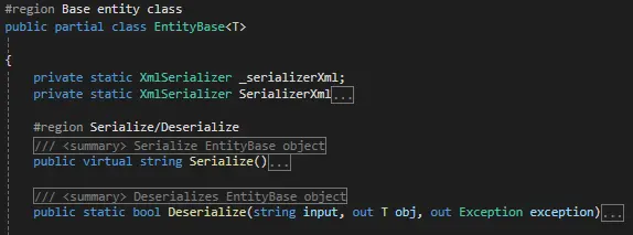 Image showing the BaseClass with some functions