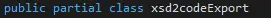 Image showing a class created as partial