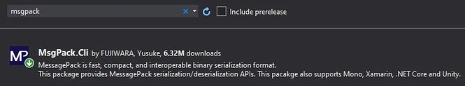 MessagePack cli package