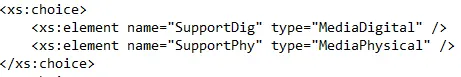 Image showing a choice element in an Xsd