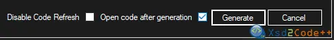 Image showing the button to generate and the option to open the code after generation